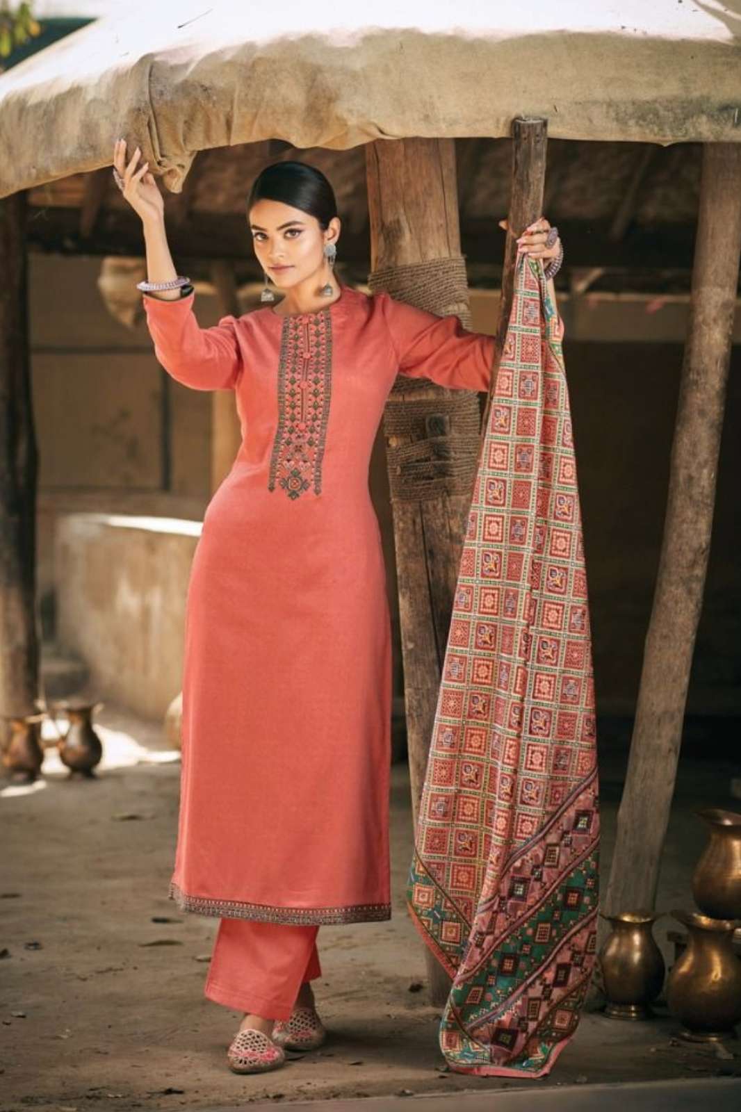 kesar 7280 Patola Karachi Prints Jaam Satin Pant Style Suit