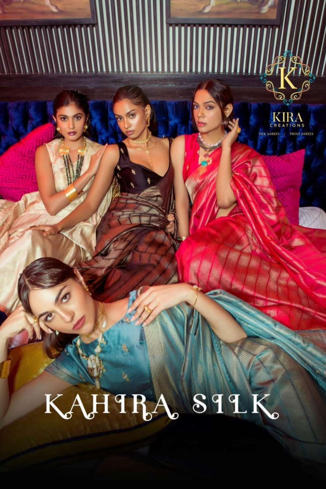 KIRA 7137 KAHIRA SILK WEDDING WEAR DESIGNER SATIN SAREE