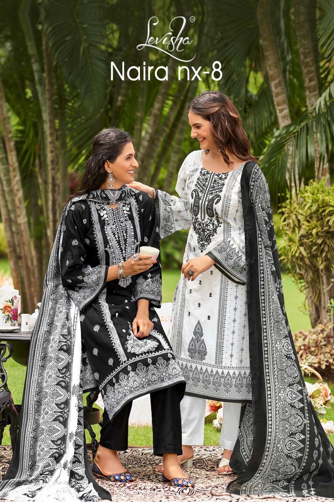 LEVISHA NAIRA NX VOL 8 BLACK AND WHITE PAKISTANI COLLECTION