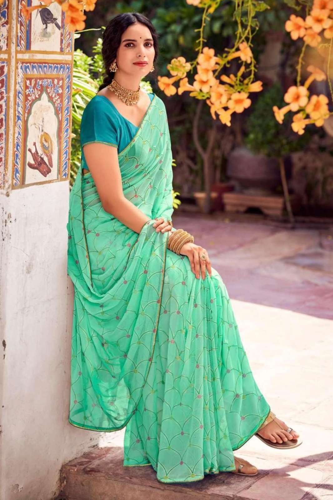 LT FABRICS 7622 AAKRUTHI-02 CASUAL WEAR DESIGNER GEORGETTE SAREE