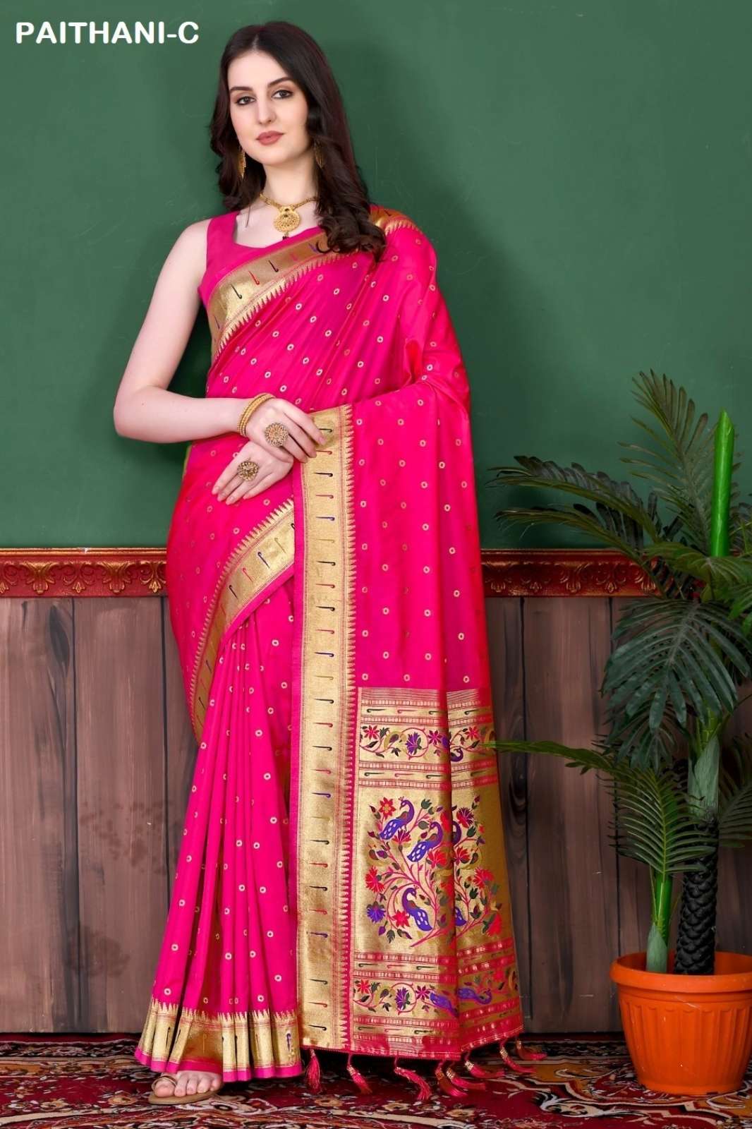 MURTI NX 7262 MUNIA PAITHANI-A TO J Woven Saree with Contrast Border Designer Soft Pethani silk saree 