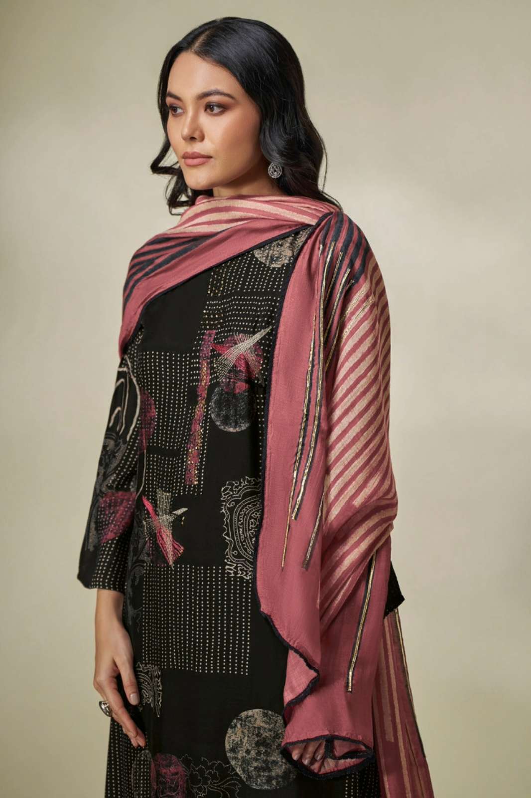 Omtex ADRIA Daisy Silk Digital Printed Suit with Embroidery Work 