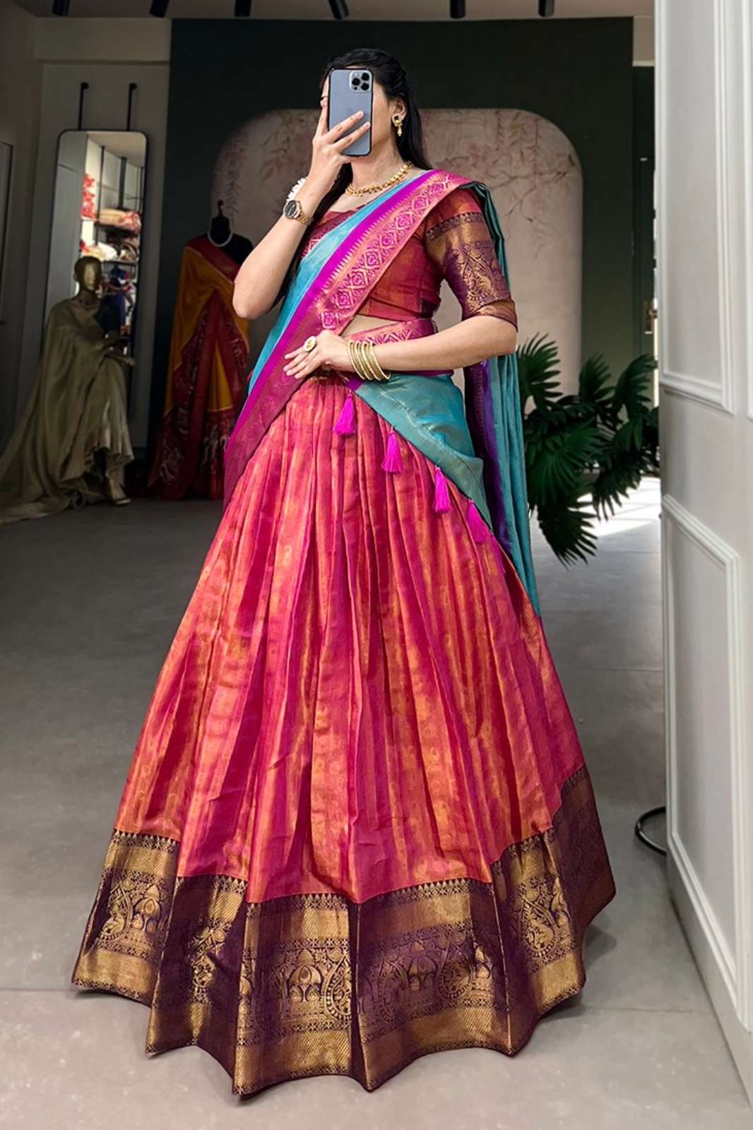 PAYAL CREATION 7460 LNB2011PNK celebration of opulence Designer Kanjivaram silk lehenga choli