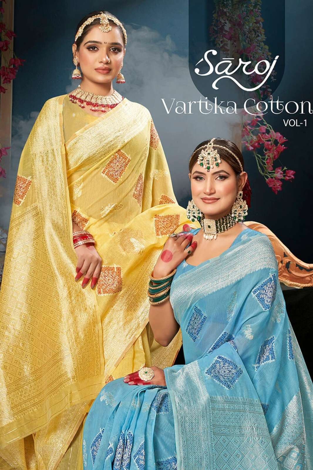 Saroj Saree 7128 Vartika Cotton festival wear designer soft cotton saree