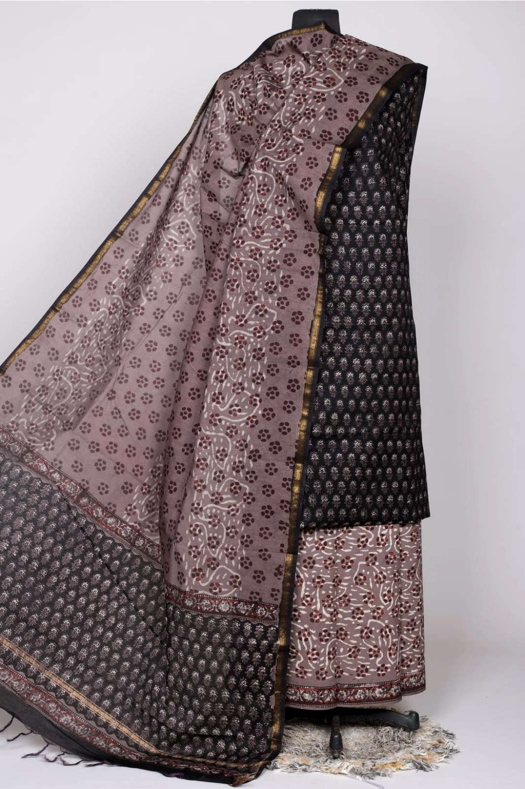 Shri Balaji Emporium 7322A Hand Block Printed Unstitched Chanderi Salwar Suit