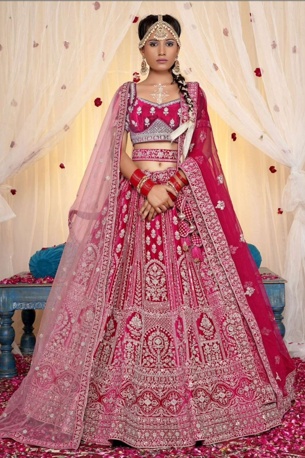 Shri Balaji Emporium 7351-49 Beautiful Velvet Bridal Lehenga