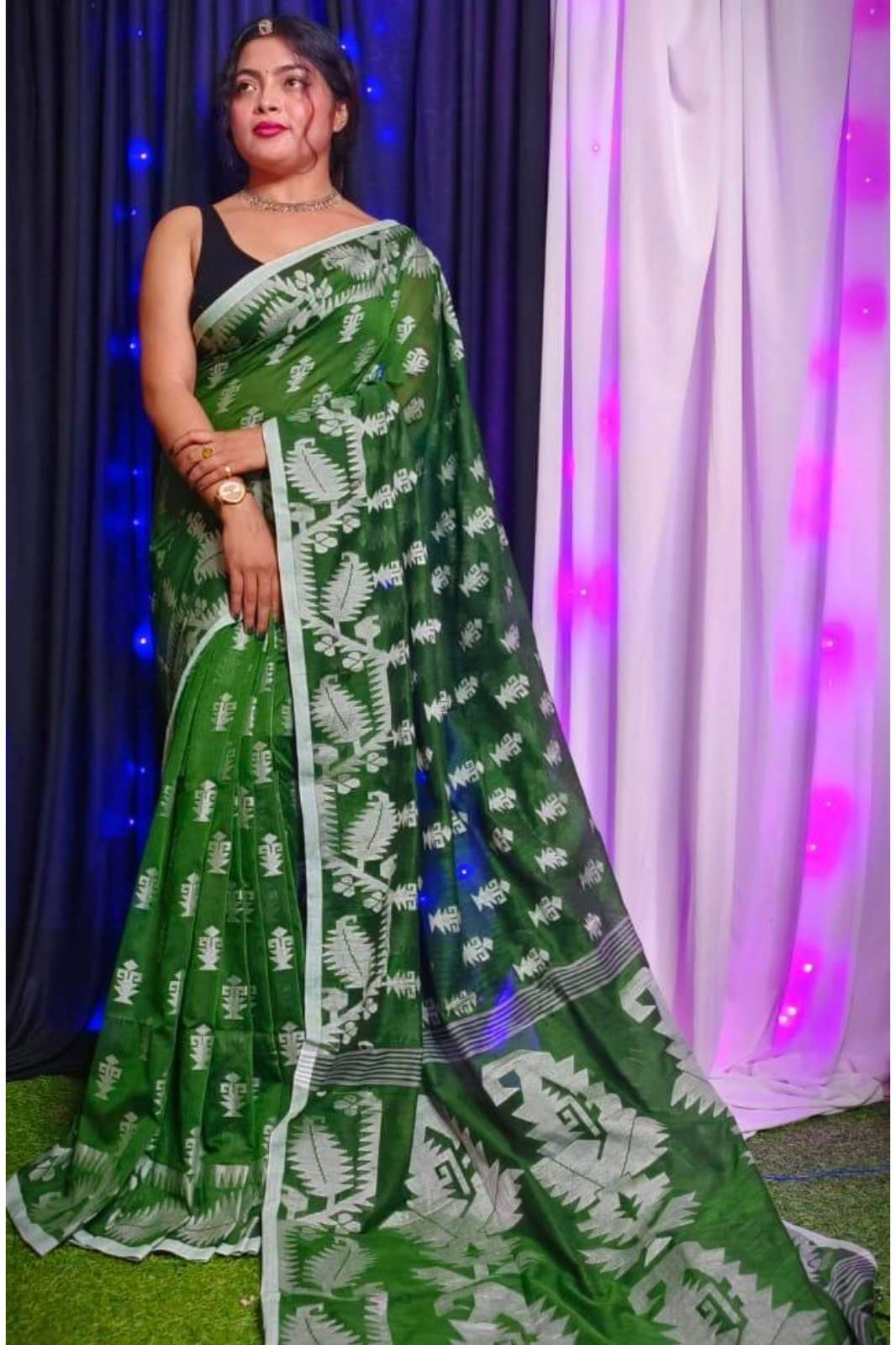 SHRI BALAJI EMPORIUM 914o FESTVAL WEAR DESIGNER JAMDANI HANDLOOM SAREE