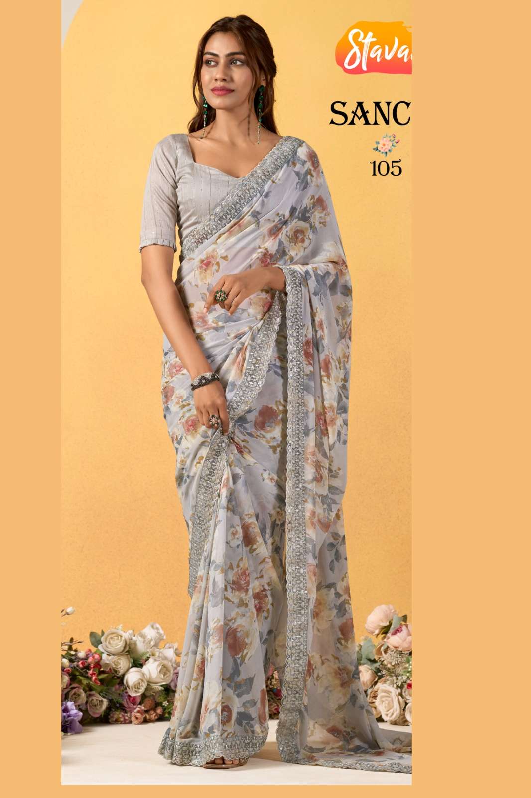 STAVAN 7241 Sanchi FESTIVAL WEAR FANCY BORDER DESIGNER SAREE