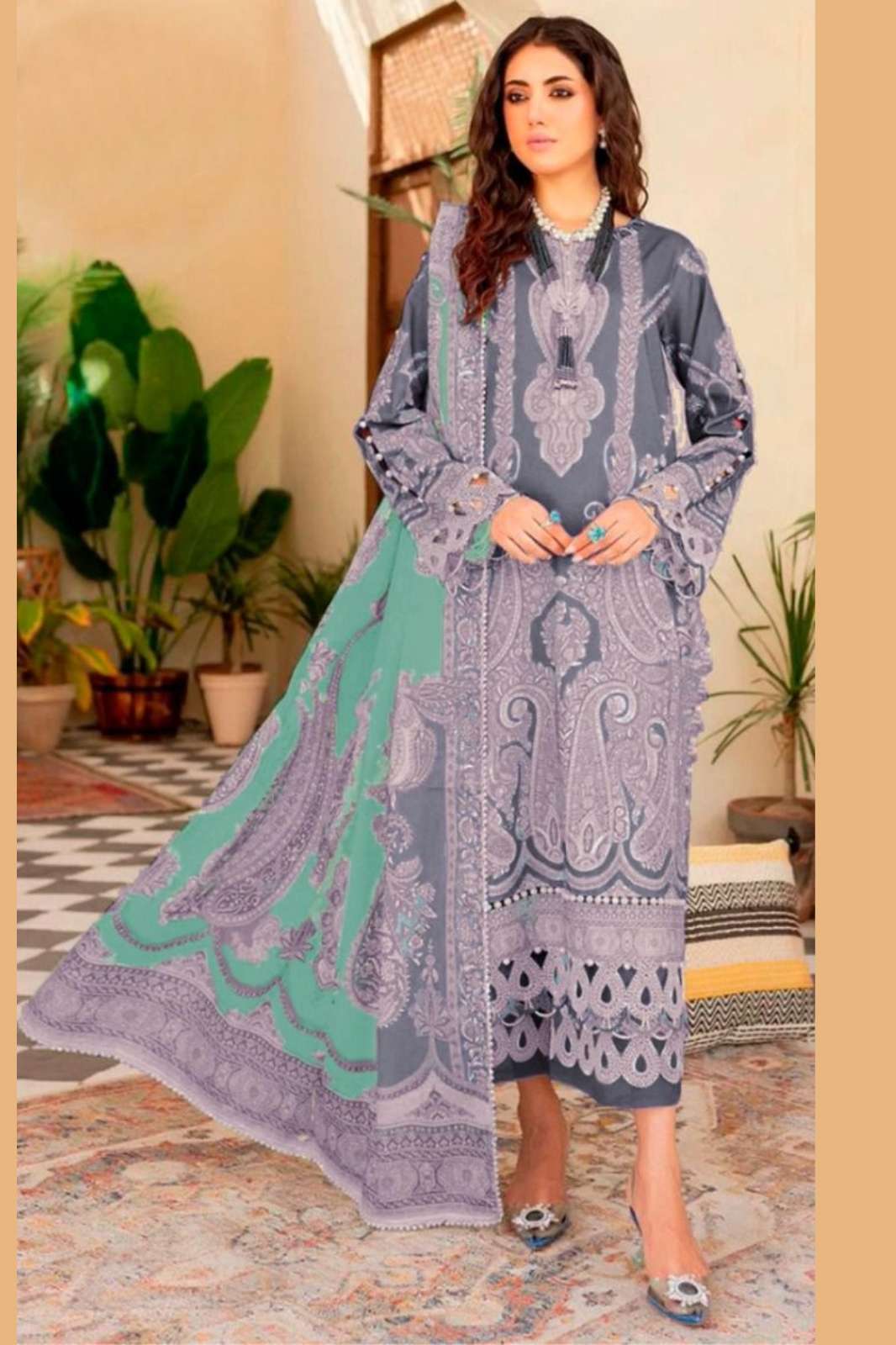 Taj Creations 348q TAJ:-537-538 DESIGNER HEAVY COTTON PRINT PAKISTANI SUIT