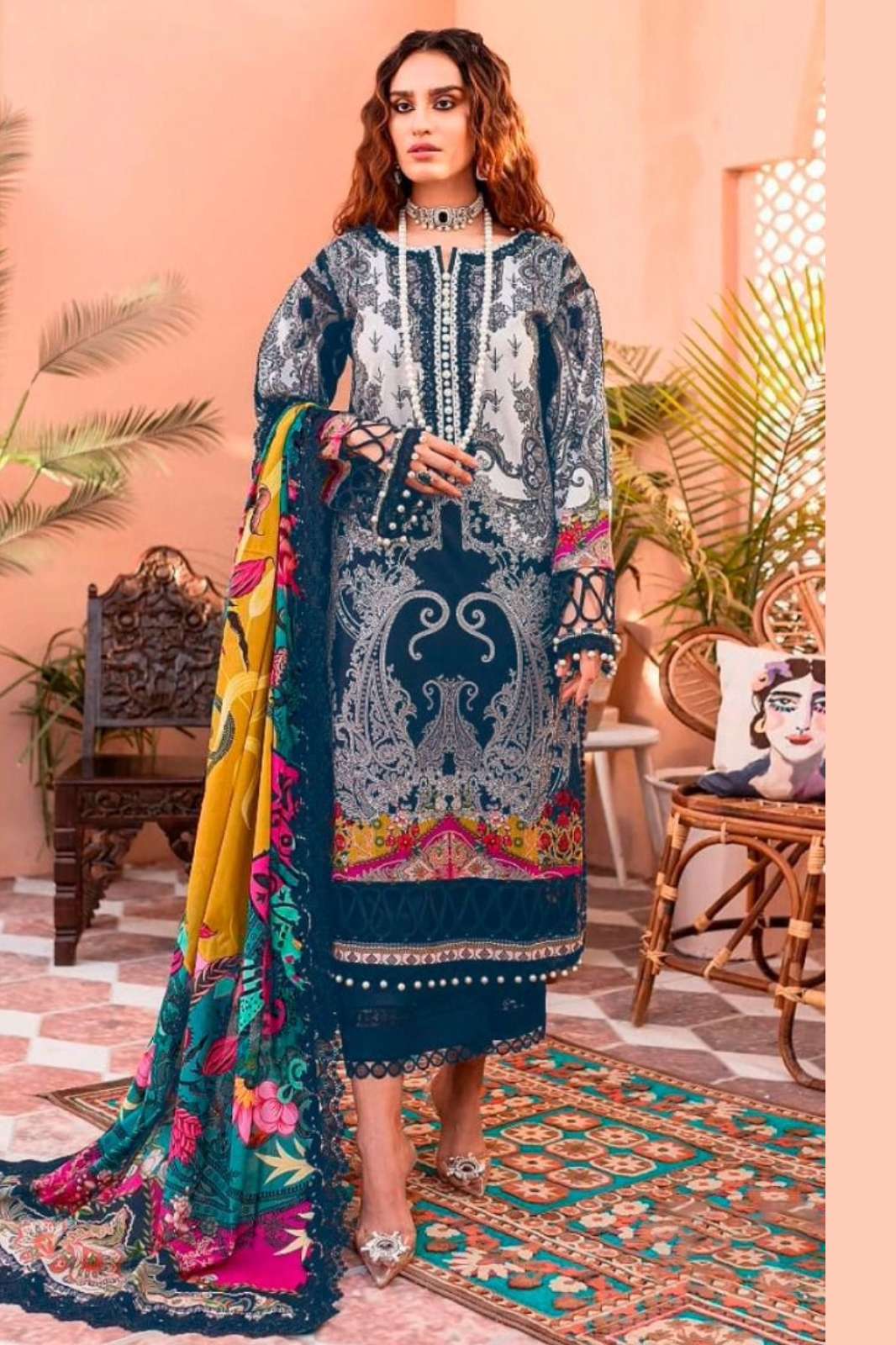 Taj Creations 349q TAJ:-539-540 Designer Embroidery Cotton Pakistani Suits