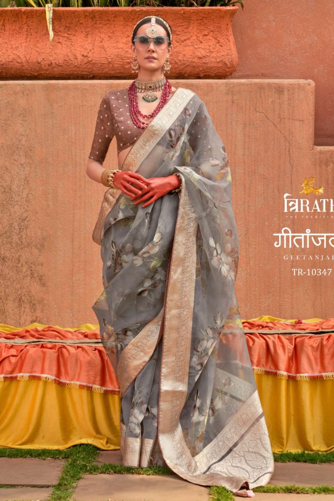 TRIRATH 7768 Geetanjali Digital Print Designer Organza Silk Saree