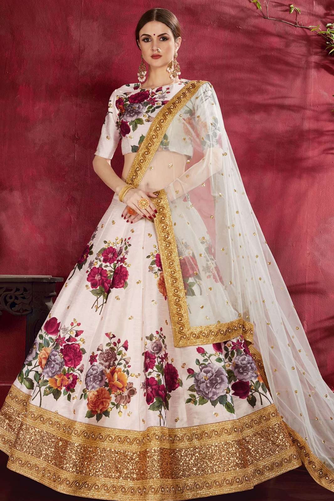 ZEEL 7778 CARNATIONS VOL-1  DESIGNER HEAVY BANGLORI SILK LEHENGA CHOLI