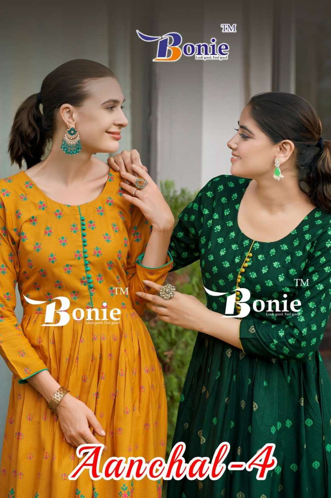 AANCHAL VOL 4 BY BONIE READY TO WEAR LONG GHERA KURTIES