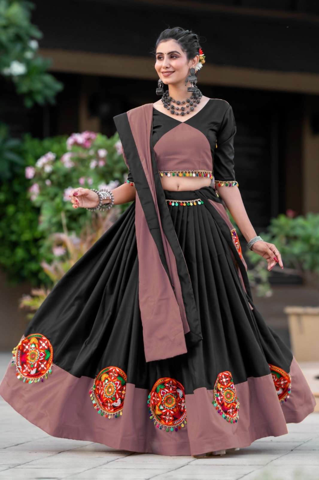 AAWIYA 7943 Awy-7068 ( Multi-Coloured ) Navratri Tradition Designer Pure Cotton Chaniya Choli