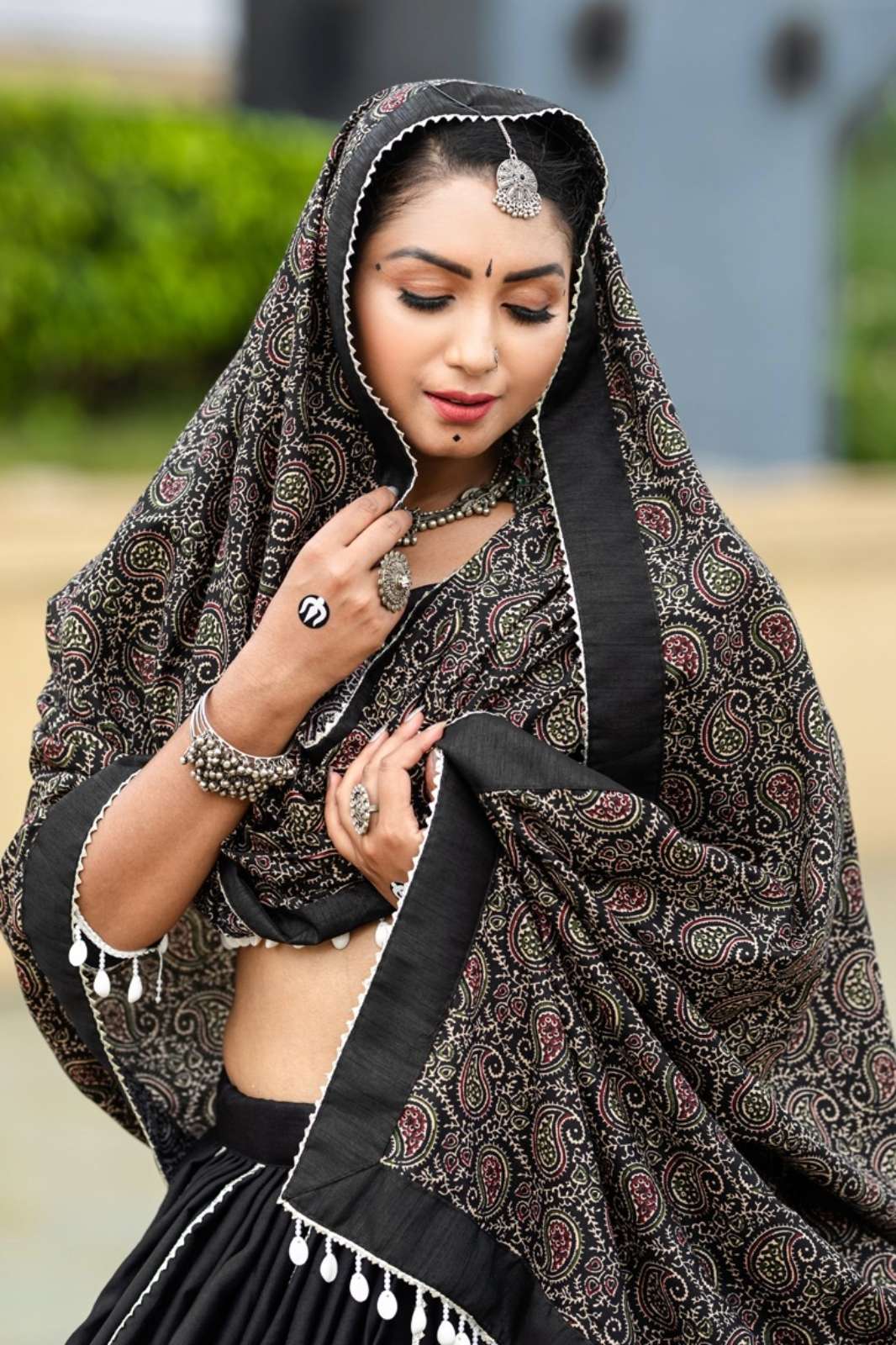 AAWIYA 8055 Awy-7071 Navratri Traditional Designer Black Color Cotton Chaniya Choli