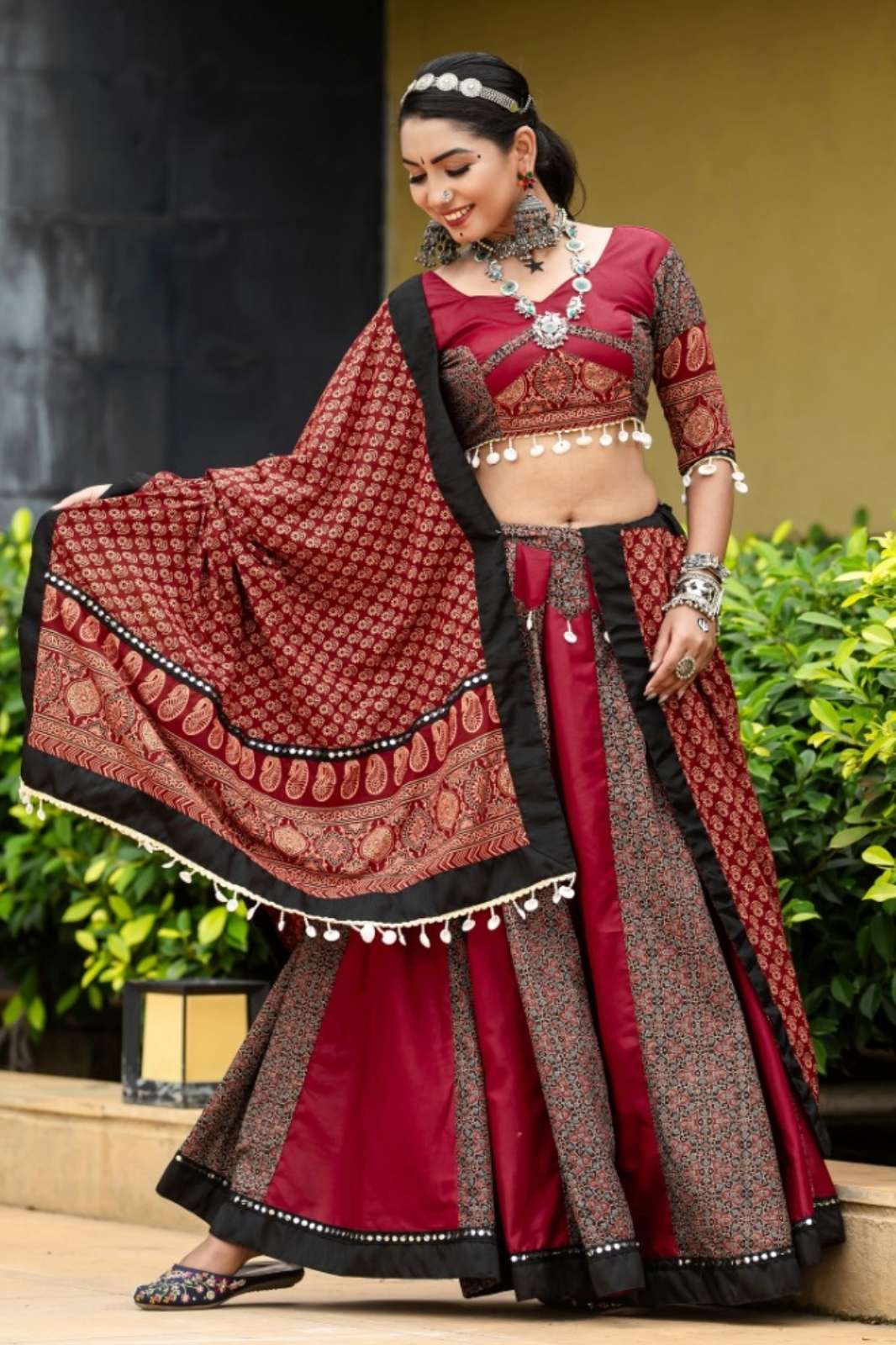 AAWIYA 8190 Rajwadi Vol – 10 Navratri Collection Designer Pure Hand Printed Cotton Lehenga Choli