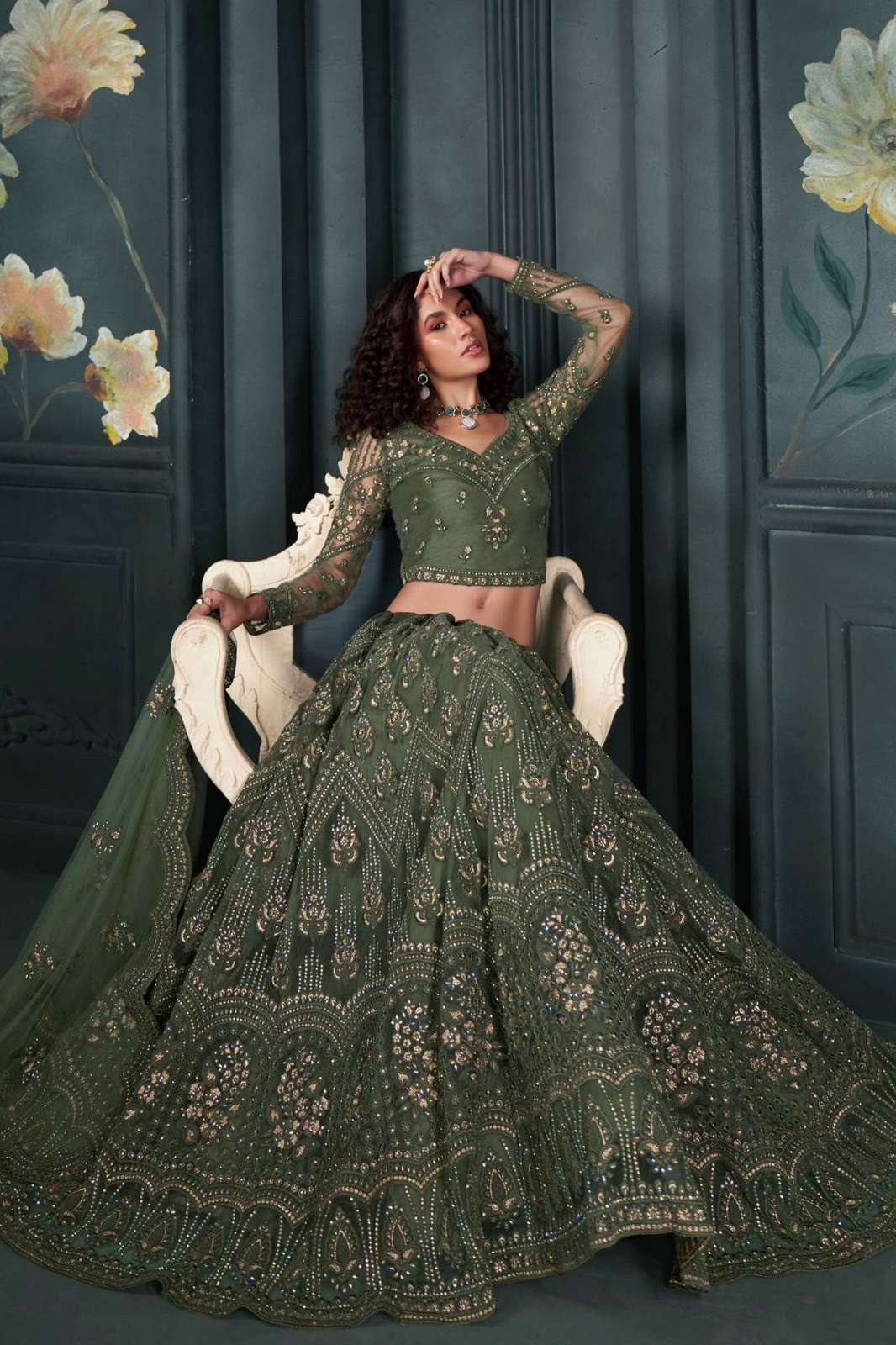 ALIZEH 8171 BRIDAL HERITAGE VOL-5 CLASSIC WEDDINGS & FESTIVE SEASON DESIGNER NET LEHENGA CHOLI