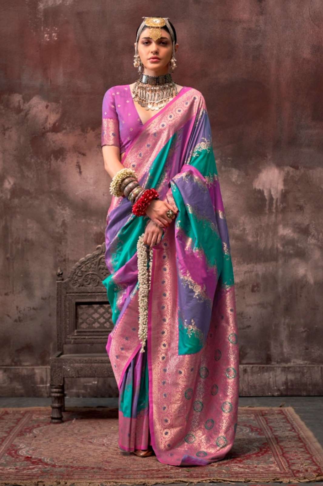 RAJBEER 8001Kookal Silk Wedding Wear Designer Silk Saree