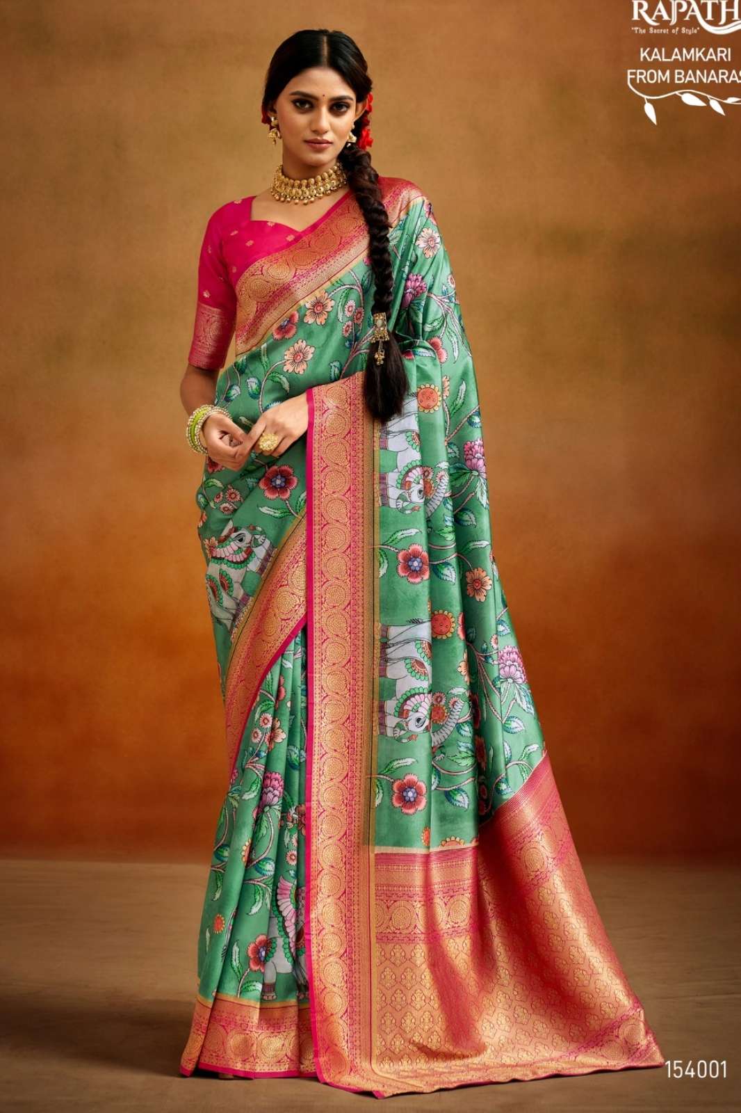 RAJPATH 7968 MOGHRA (154000 SERIES) ZARI WEAVE DESIGNER  BANARASI SILK SAREE