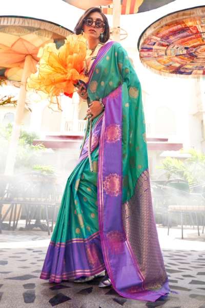 RAJTEX 8232 KSHASHA Contrast Handloom Weaving Designer Silk Saree