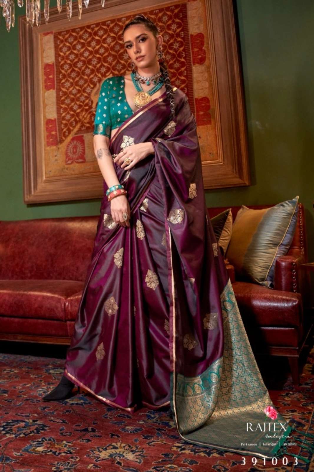 RAJTEX 8320 Kanthkala-Luxe(391001 TO 391006) Festival Wear Designer Pure Satin Saree