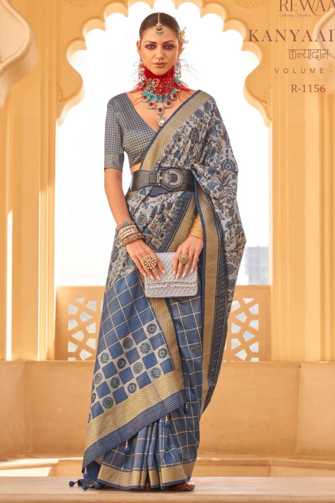 Rewaa 8000 Kanyaadaan Vol -2 Traditional Indian Floral Woven Designer Silk Saree