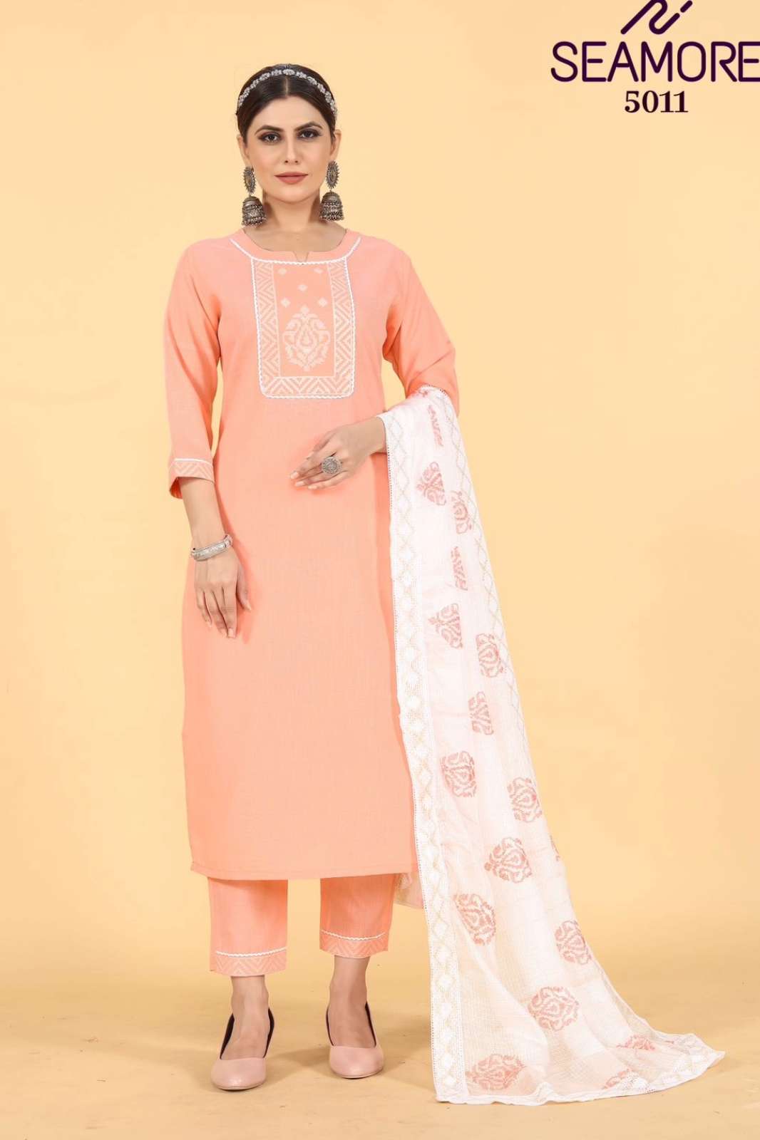 SEAMORE 8074 NOORI SUMMER WEAR DESIGNER COTTON KURTI SET