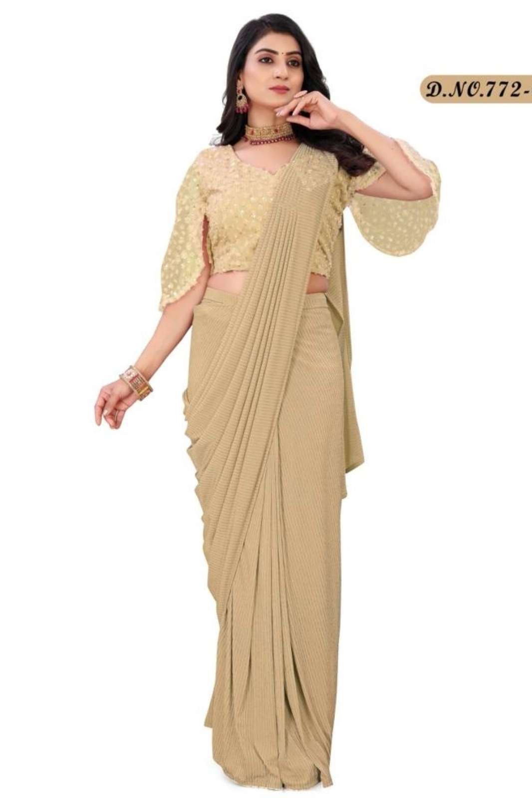 Shri Balaji Emporium 8103 Beautiful Fancy Designer Ready To Wear Imported Lycra Saree