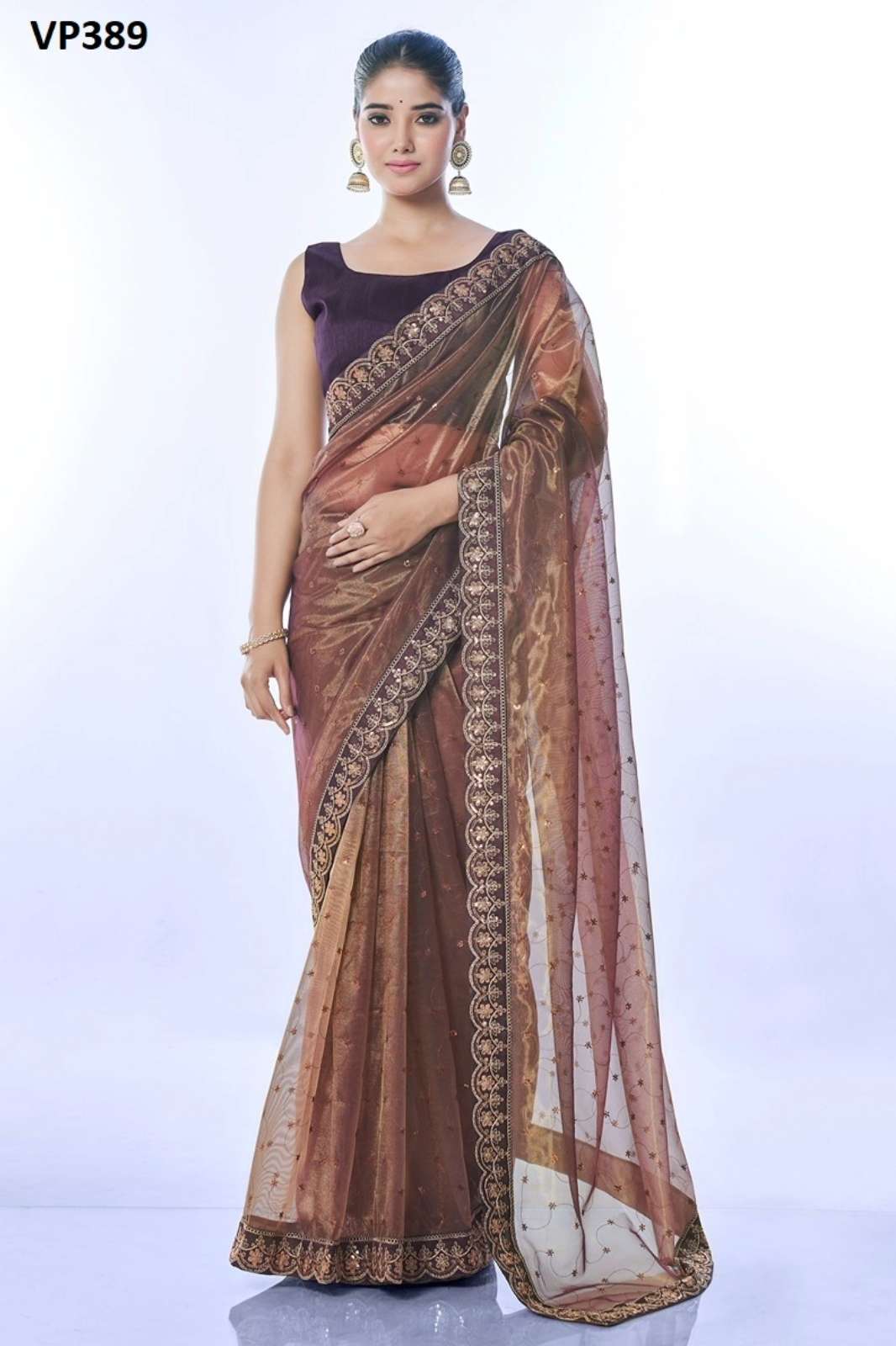 SHRI BALAJI EMPORIUM 8112 GOLDEN THAR LATEST DESIGNER BEAUTIFUL GOLDEN NET SAREE