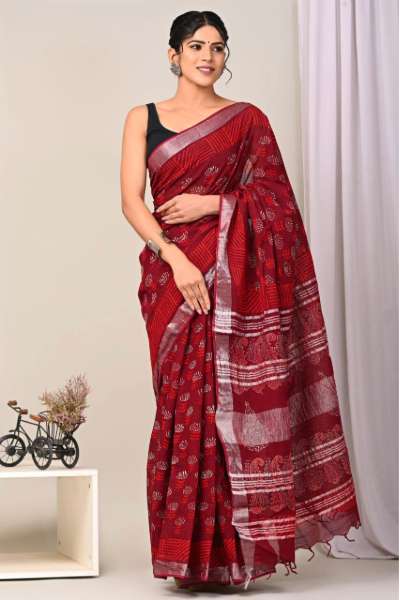 Shri Balaji Emporium 8211 Feel trendy Designer Beautiful Linen Saree