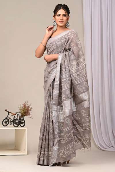 Shri Balaji Emporium 8211 Feel trendy Designer Beautiful Linen Saree