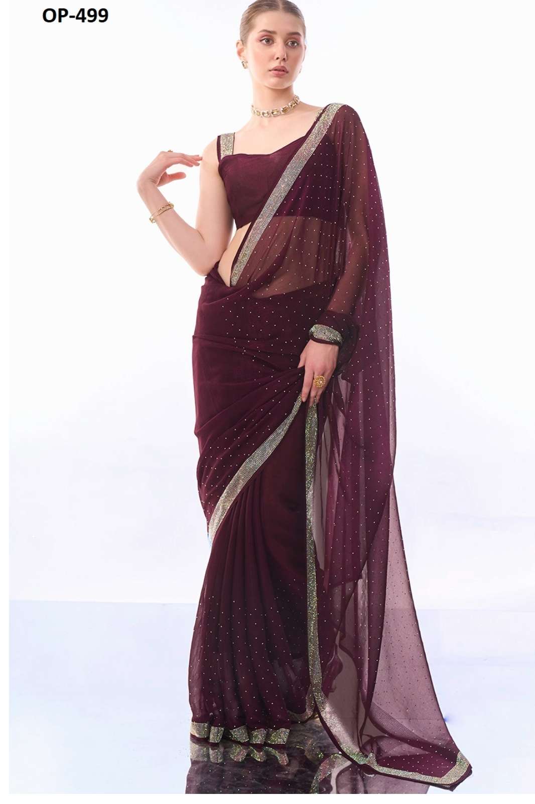 Shri Balaji Emporium 8403 OP-505 Embellished Designer Satin Saree