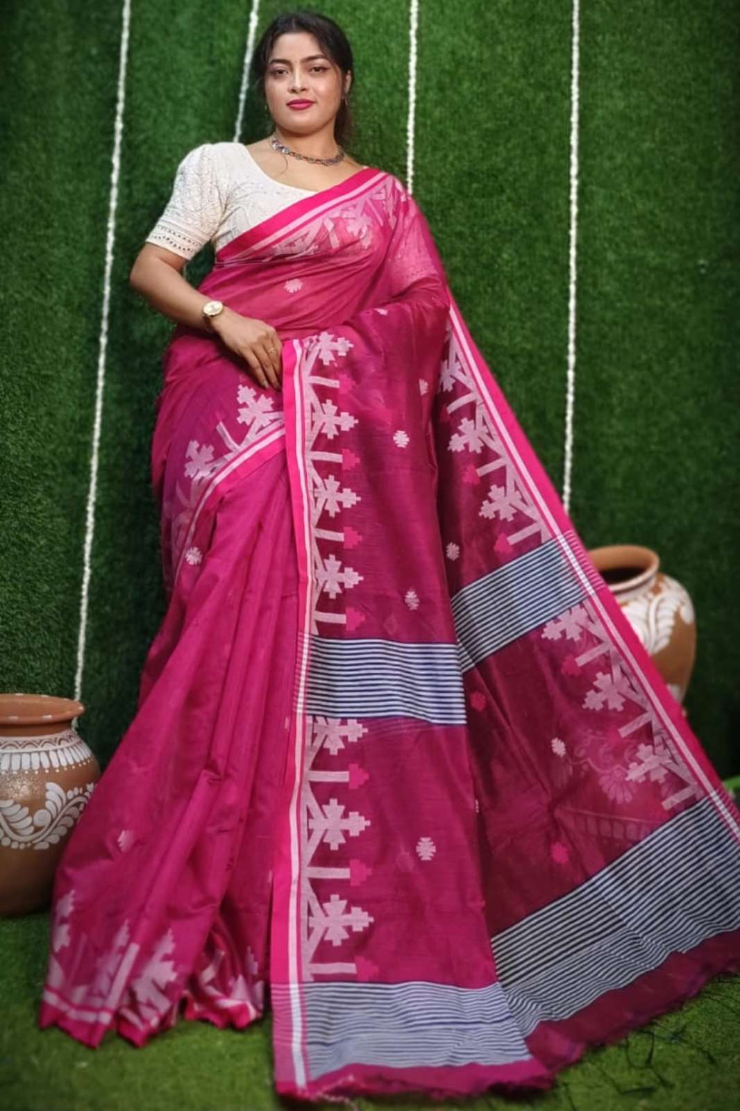 SHRI BALAJI EMPORIUM 944o Handloom All Over Weaving Design Cotton Silk Saree