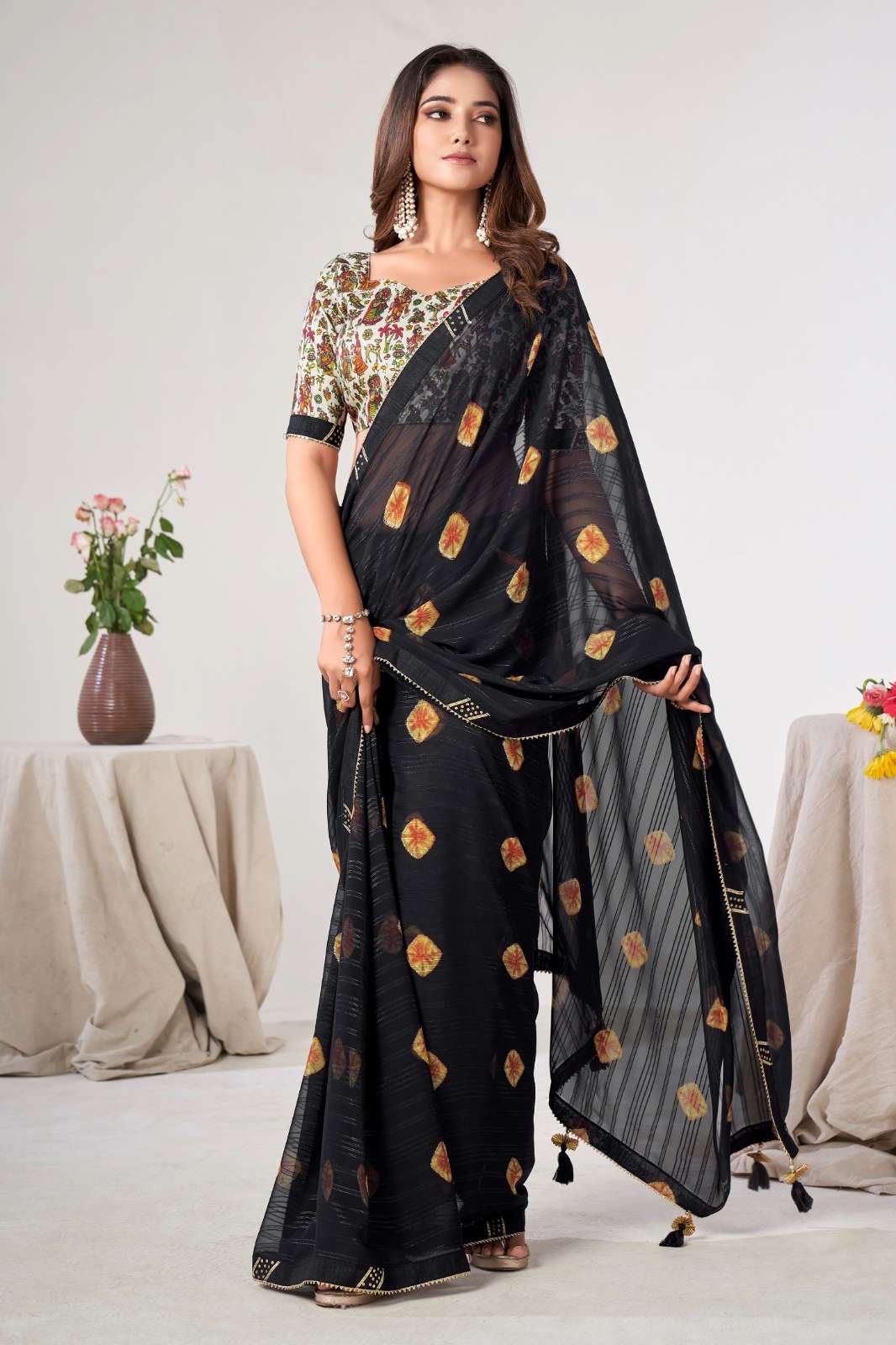 Sr 8312 Saadi- vol-3 Beautiful Printed Designer Georgette Saree With Banglori Blouse 