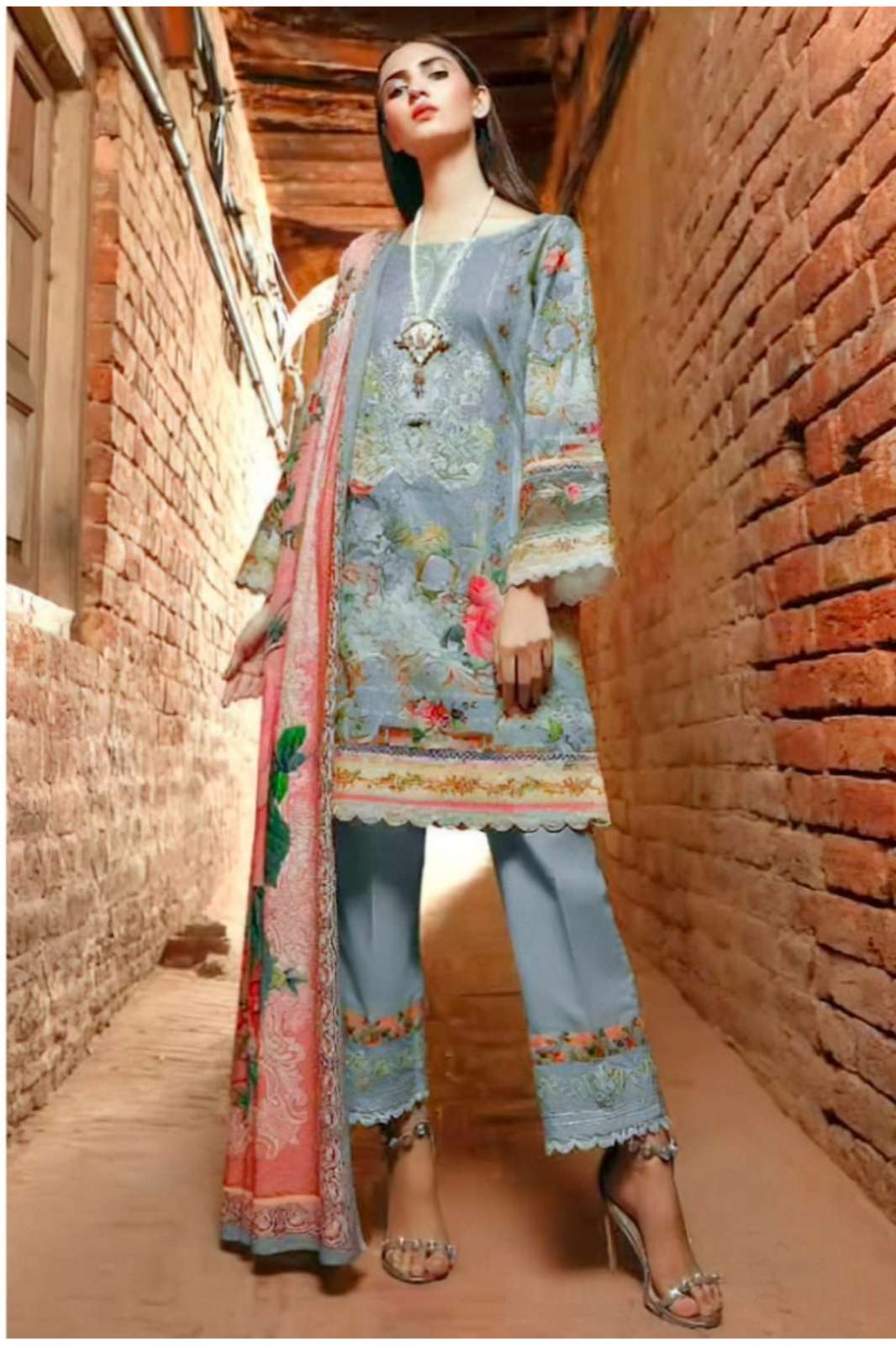 Taj Creations 370q 515 DESIGNER PURE COTTON PRINT PAKISTANI SALWAR SUIT