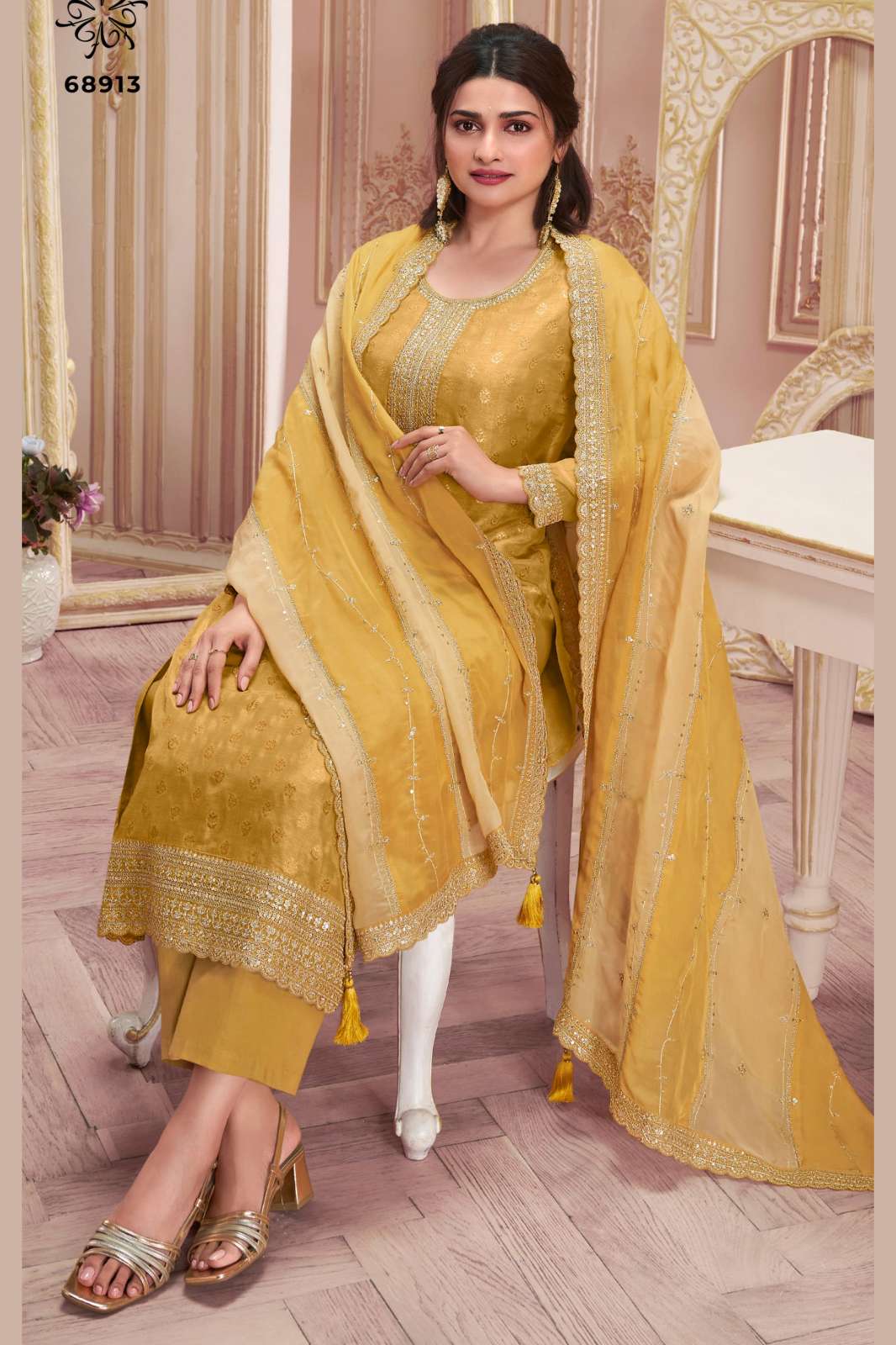 VINAY 7988 SHRISTI LIGHT WEDDING WEAR DESIGNER DOLA JAQUARD SUIT