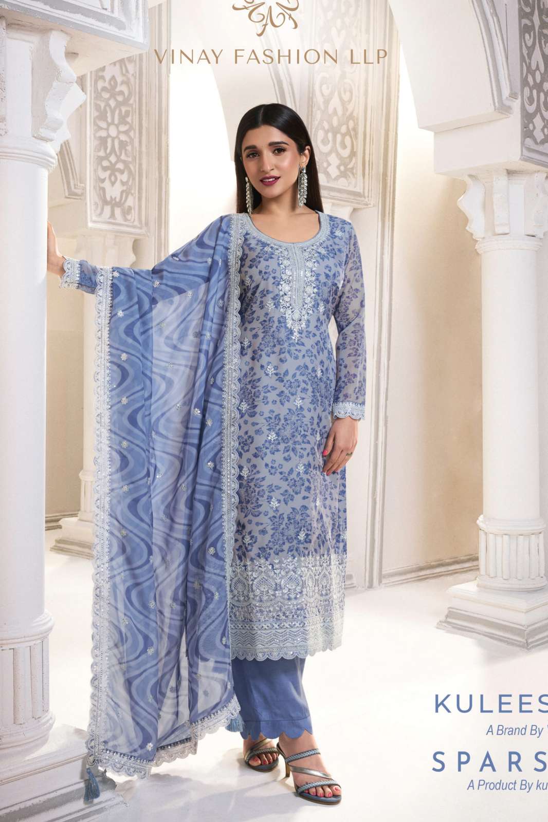 VINAY 8413 KULEESH - SPARSH DIGITAL PRINTED DESIGNER ORGANZA SUIT