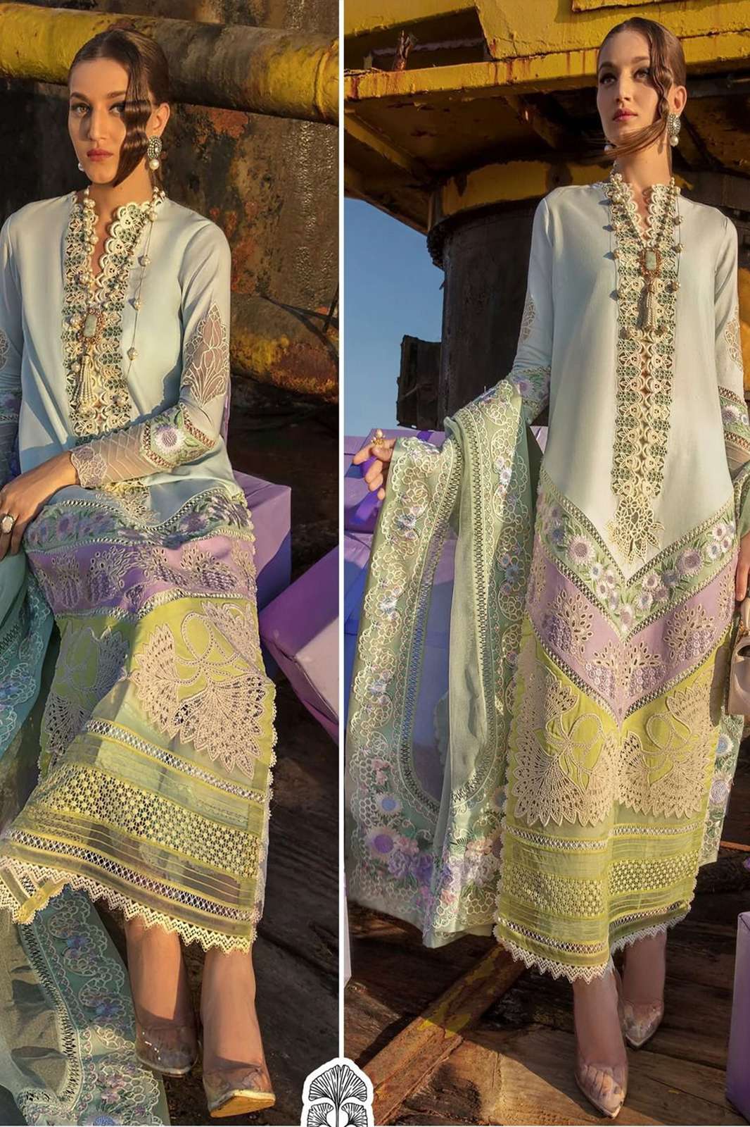 ZAHA 341r ALAYNA-VOL-2 BEAUTIFUL DESIGNER PAKISTANI PURE CAMBRIC COTTON SUIT