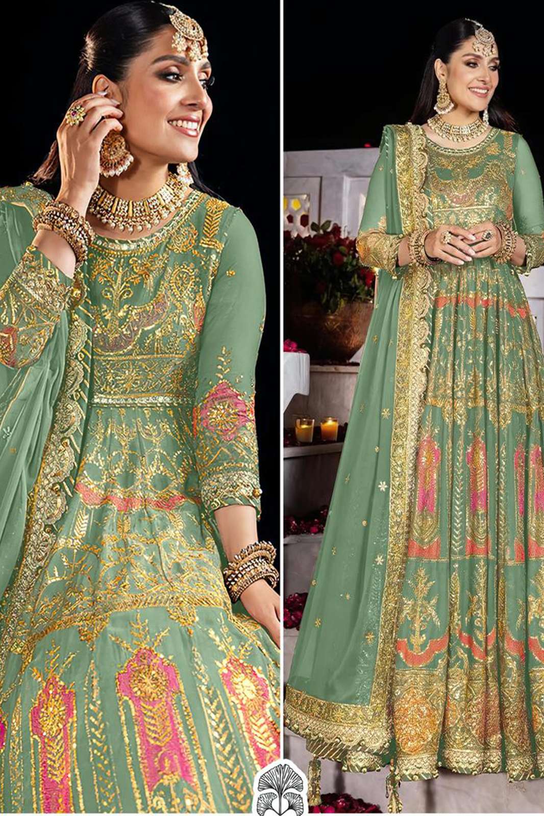 ZAHA 343r CHANTELLE-VOL-7 MOTI WORK DESIGNER BUTTERFLY NET PAKISTANI SUIT