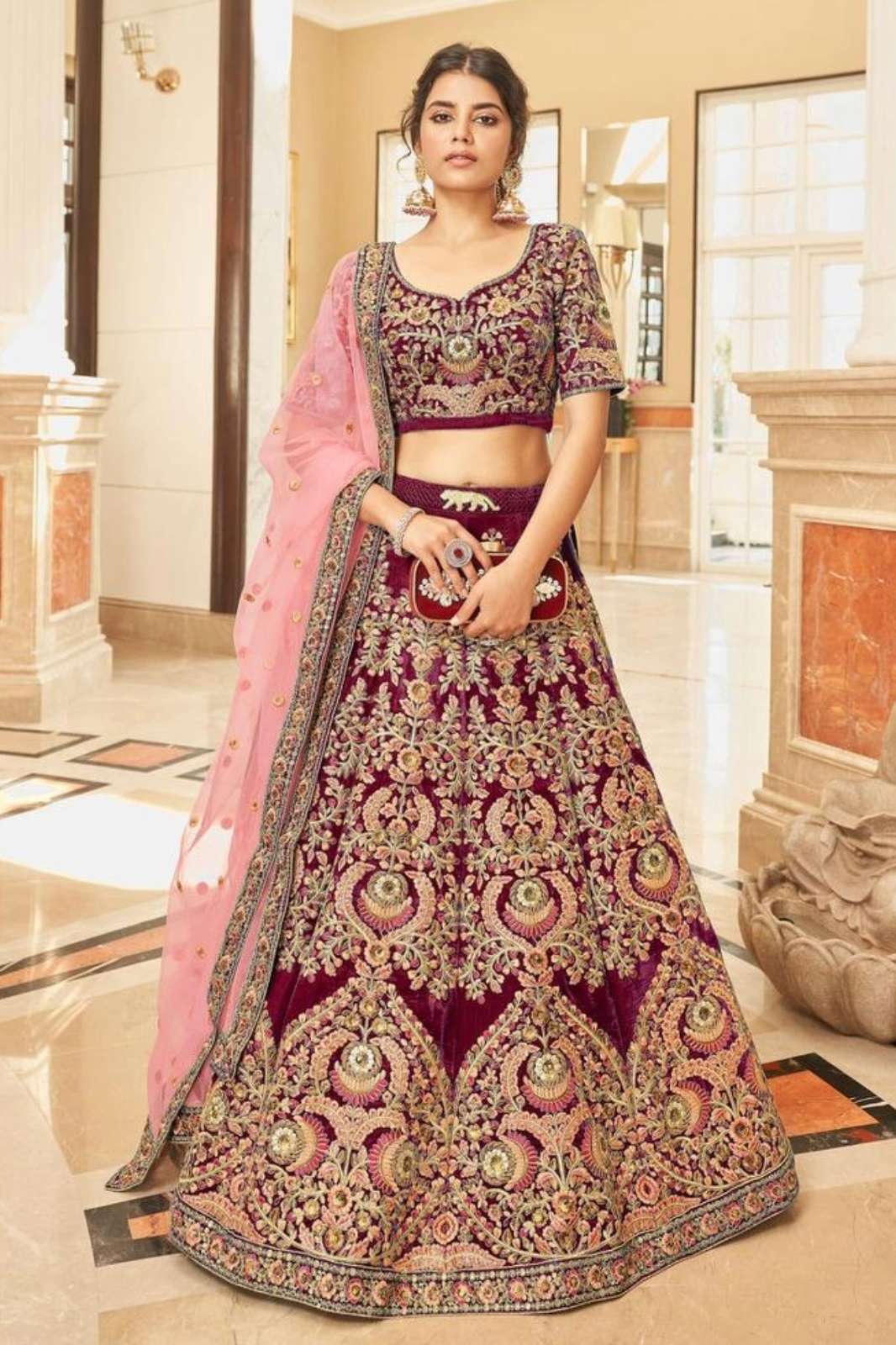 ZEEL 8179 Cultural Vol-3 Embroidery Work With Velvet Designer Lehenga Choli