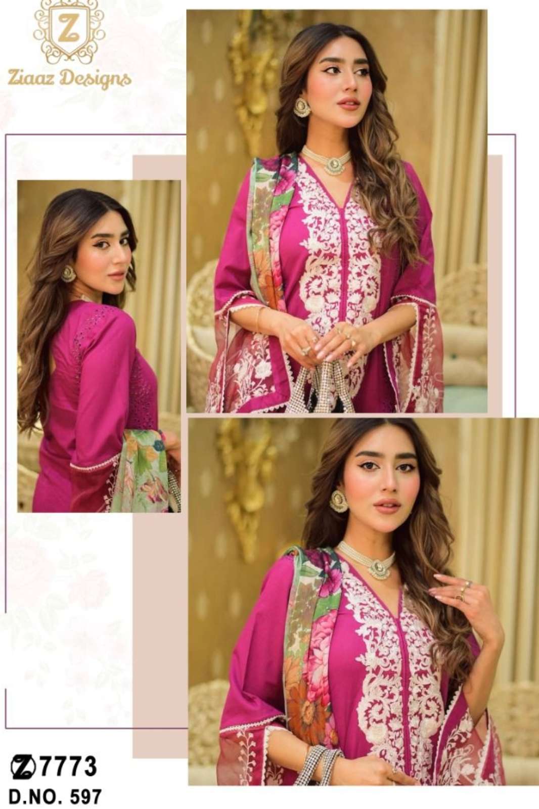 Ziaaz 321r 597 Very Beautiful Designer Pakistani Rayon Cotton Suit