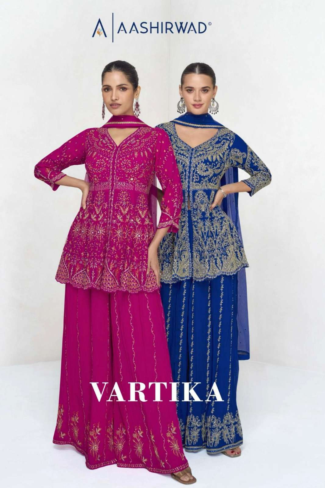 AASHIRWAD VARTIKA 10032 8651 READYMADE REAL GEORGETTE EMBROIDERED SUIT