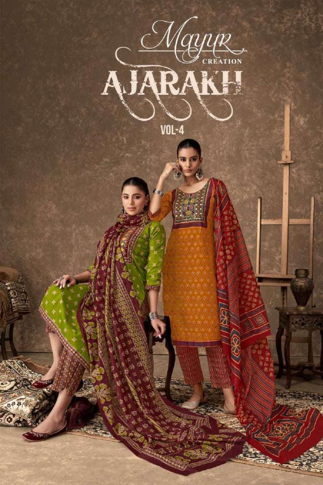 AJARAKH VOL 4 BY MAYUR CREATION READY TO WEAR  KURTIS