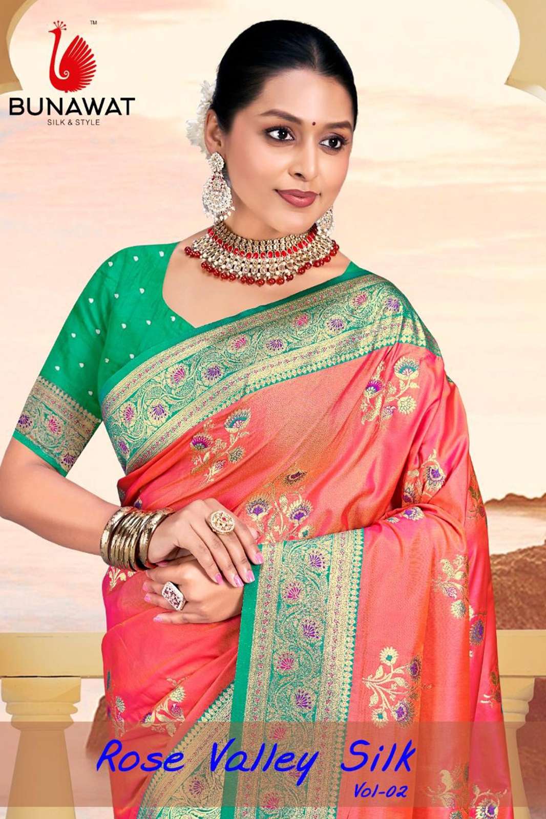 BUNAWAT Rose Valley SIlk 02 9043 Indian Women Latest Designer Silk Saree