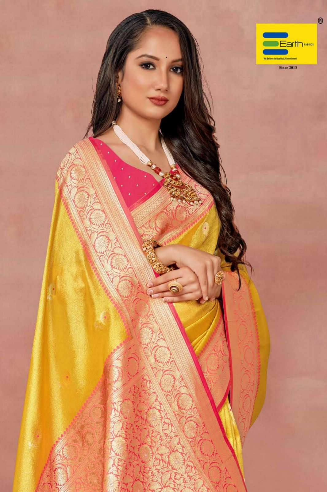 Earth Fabrics Ozal 9099 Beautiful Silk Saree with Weaving Work 