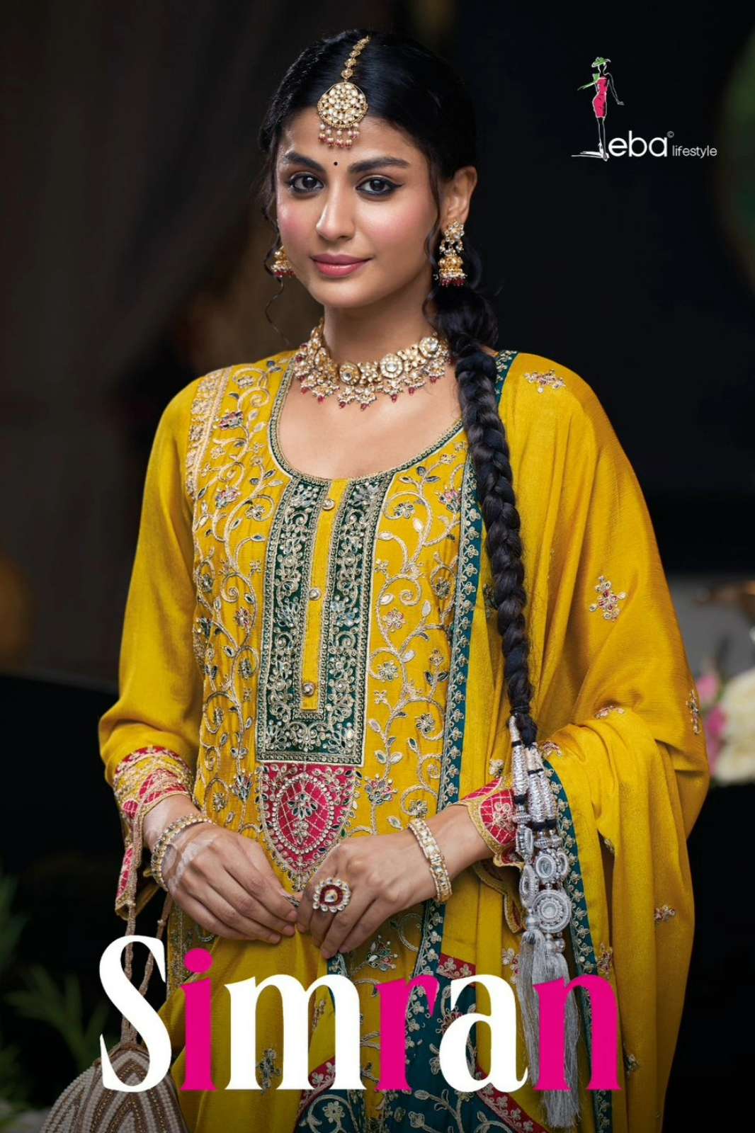 Eba SIMRAN 8960 Readymade Heavy Chinnon Silk Suit 