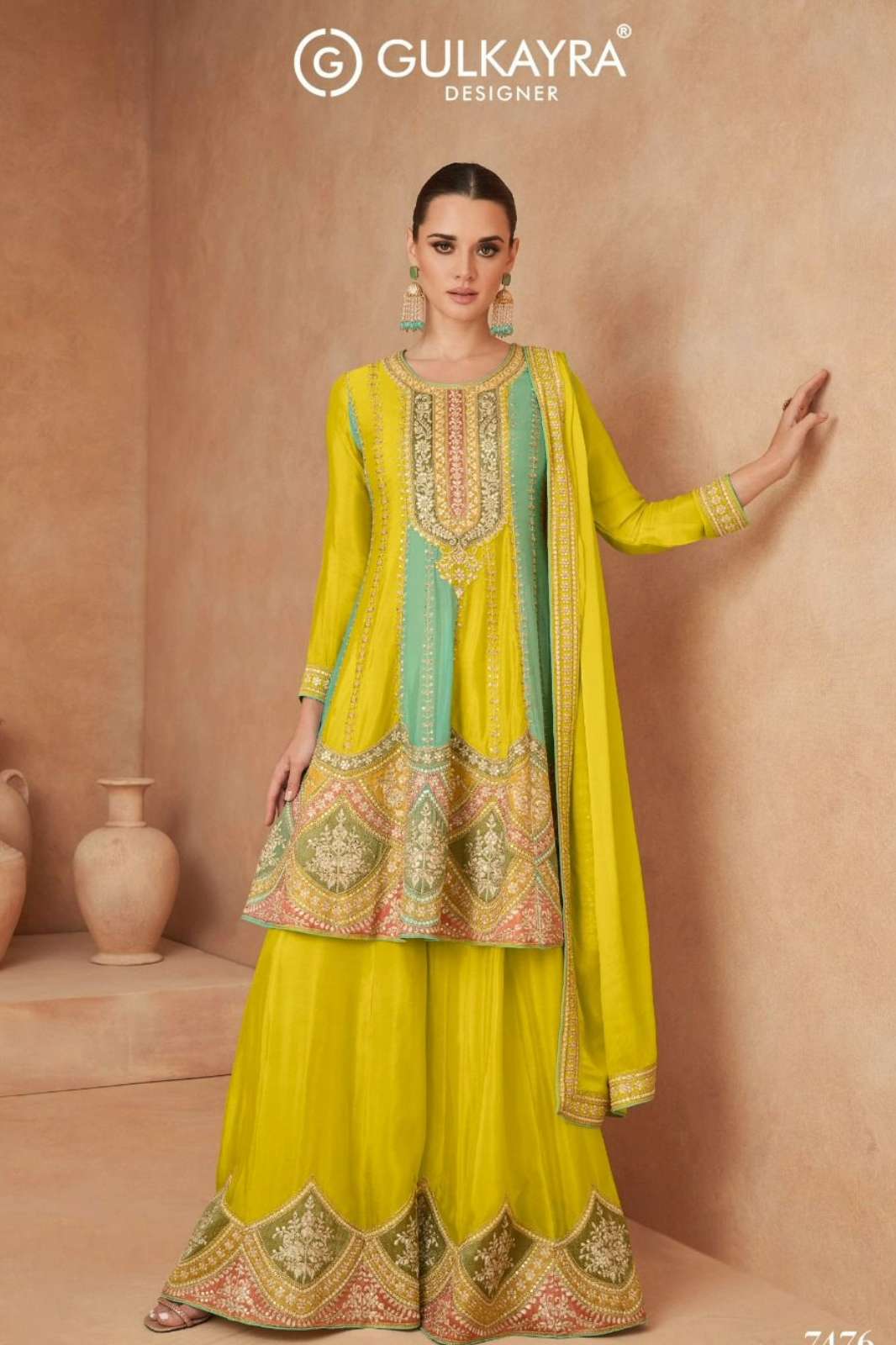 Gulkayra GUZARISH 8838 Readymade Real Chinon Suit with  Emboidery Work