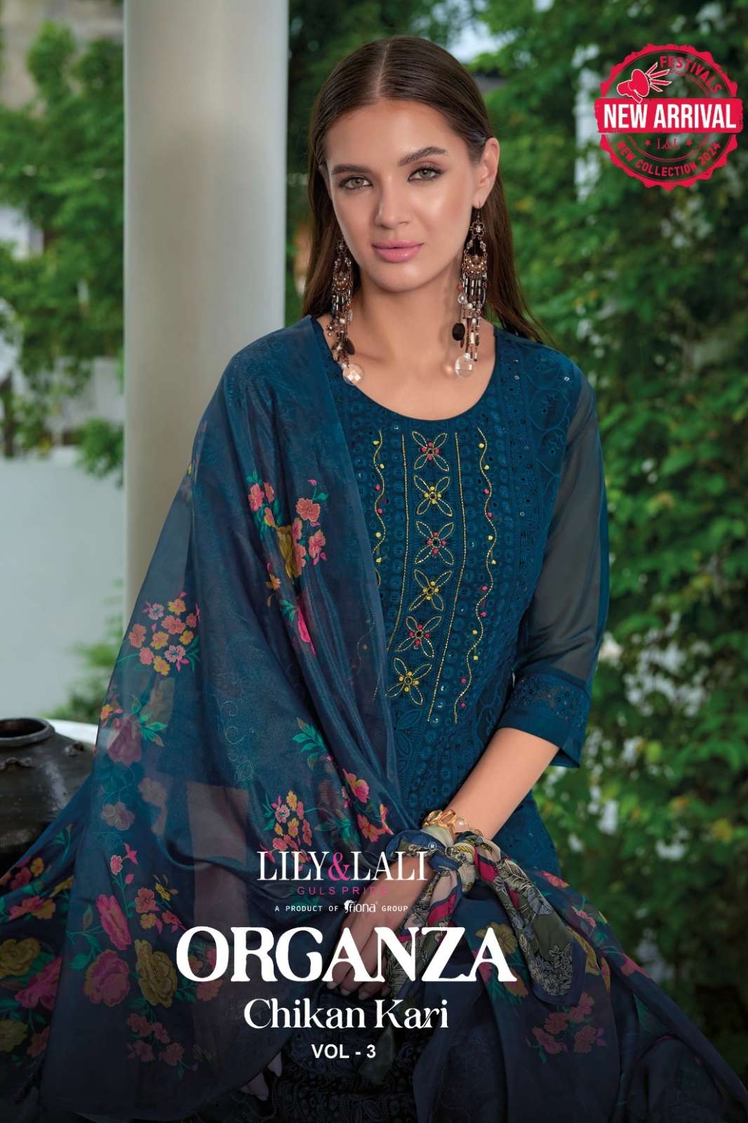 LILY & LALI Organza Chikankari Vol-3 HANDWORK  DESIGNER ORGANZA SUIT