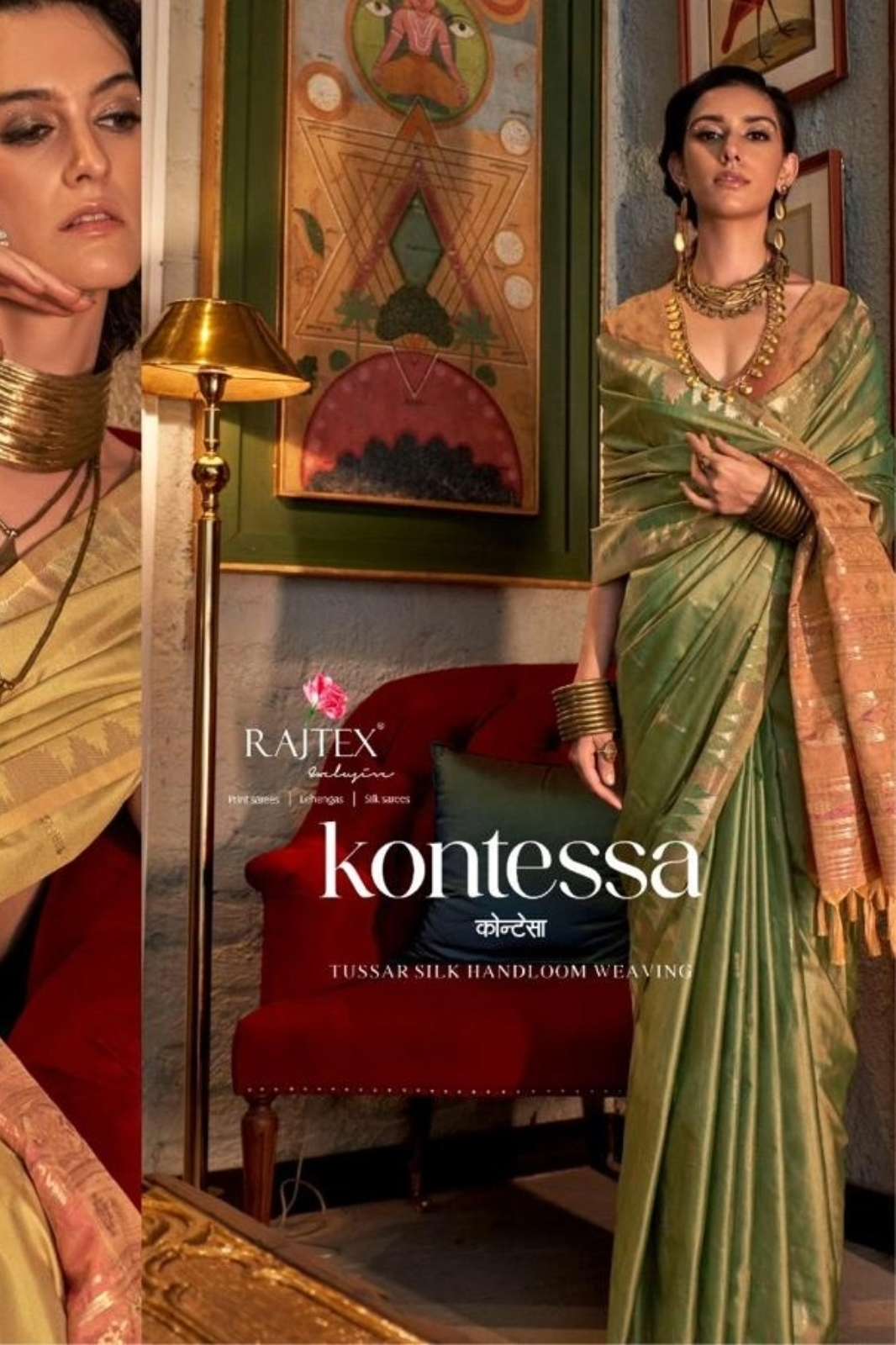 RAJTEX KONTESSA 8996 WEDDING WEAR DESIGNER TUSSAR SILK SAREE