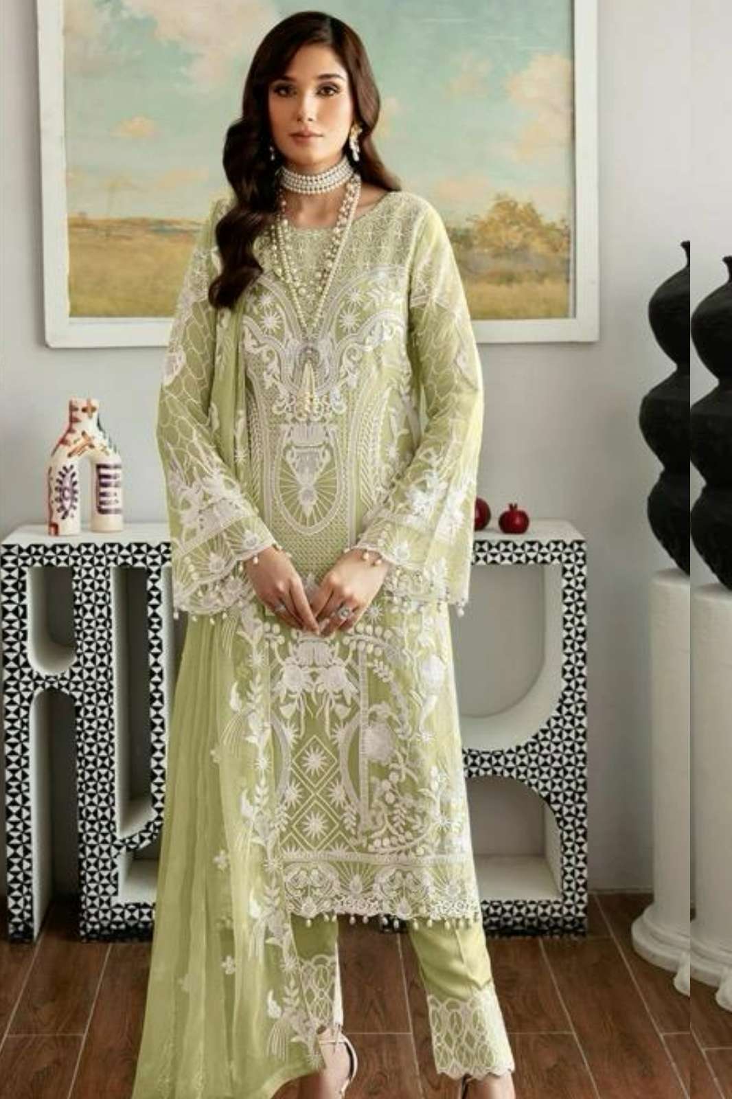 RAMSHA R 1190 READYMADE GEORGET EMBROIDERED PAKISTANI SUIT